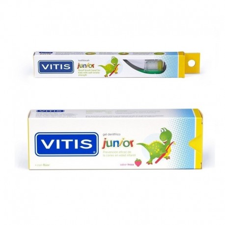 Periuta de dinti VITIS Junior + Pasta de dinti Vitis Junior Gel 75ml Dentaid 